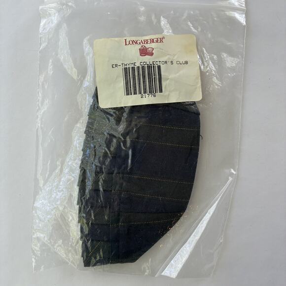 Longaberger Basket Liner Thyme Collectors Club 21776, New Navy Blue Green Stripe - Picture 6 of 6